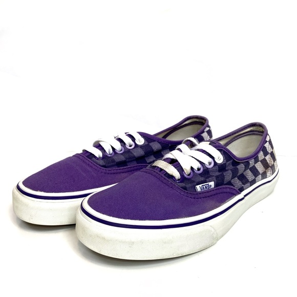 purple checkered vans old skool
